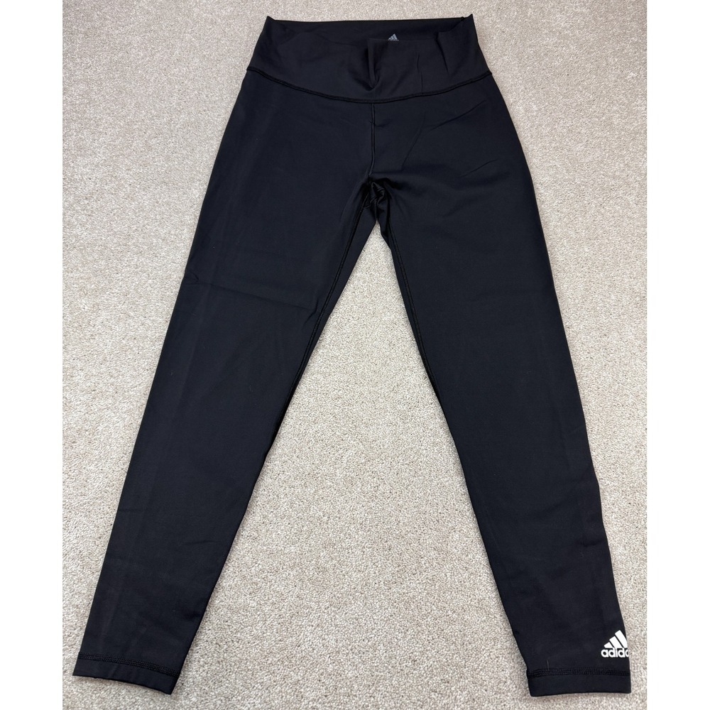 Adidas Compression Running Leggings Women's LARGE Athleisure Stretch Black Pants